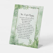 主の祈りの言葉水彩植物学ポスタープリント