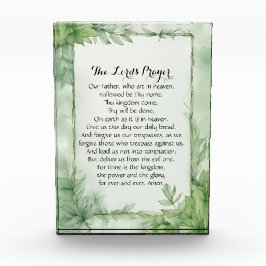 主の祈りの言葉水彩植物学ポスタープリント 表彰盾