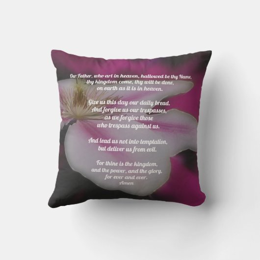 主の祈りの言葉父クレマティス クッション (裏面)