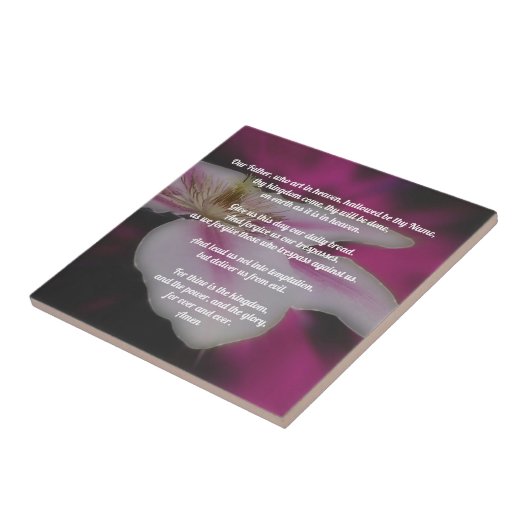 主の祈りの言葉父クレマティス タイル (側面)