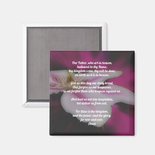 主の祈りの言葉父クレマティス マグネット (正面/裏面)