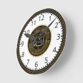 主の祈りの言葉番号 – アラビア書道 ラウンド壁時計 (傾斜)