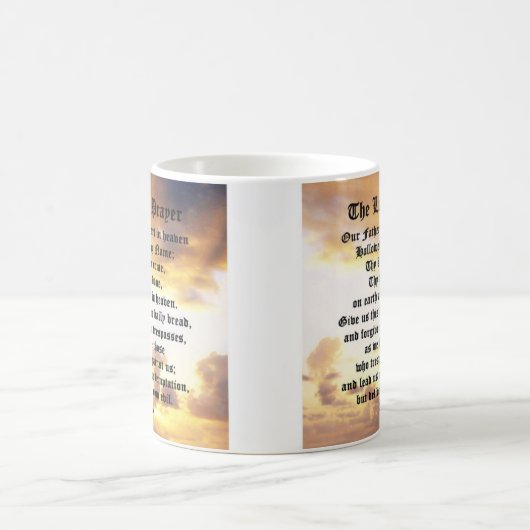 主の祈りの言葉祈りの言葉マグ コーヒーマグカップ (中央)