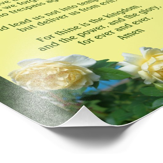 主の祈りの言葉私たちの父のバラ8x10 フォトプリント            (角)