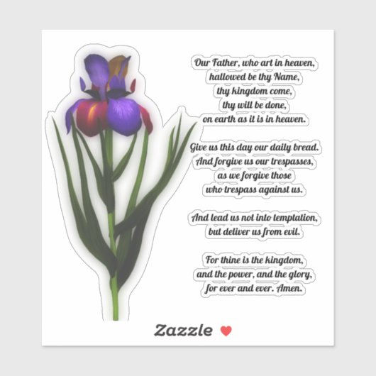 主の祈りの言葉私たちの父アイリス シール (シート)