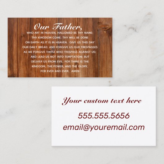 主の祈りの言葉私たちの父ビジネス呼び出しカード コーリングカード (正面/裏面)
