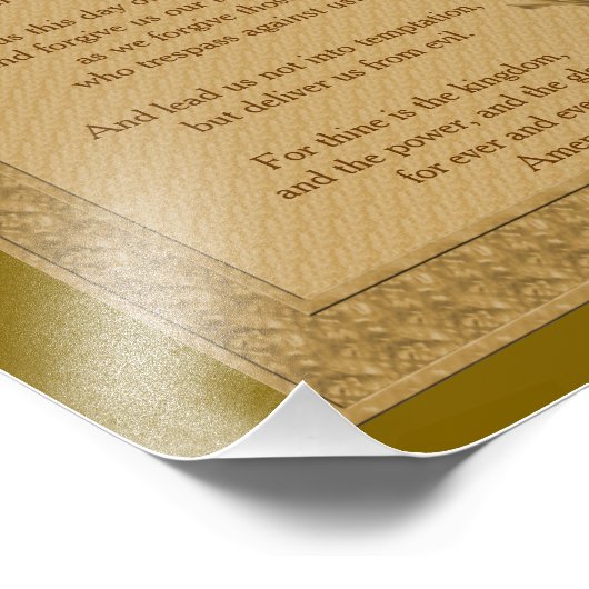 主の祈りの言葉私たちの父ローズブド8x10 フォトプリント            (角)