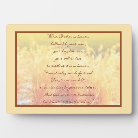 主の祈りの言葉額 フォトプラーク (正面)