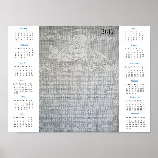 主の祈りの言葉2012年カレンダーのポスター ポスター (正面)