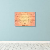 主の祈りの言葉、オレンジヴィンテージ背景 キャンバスプリント (インサイチュ (ウッドフロア))