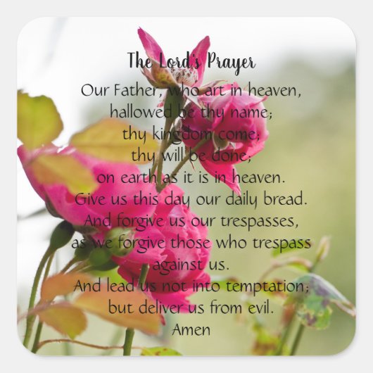 主の祈りの言葉 スクエアシール (正面)