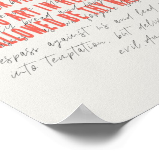 主の祈りの言葉 ポスター (角)