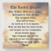 主の祈りの言葉、日の出、大理石コースター ストーンコースター (正面)