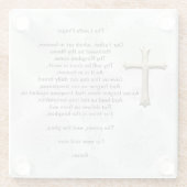 主の祈りの言葉（白） ガラスコースター (裏面)