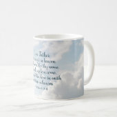 主の祈りの言葉、私たちの父は天国で芸術を学んだ。 コーヒーマグカップ (正面右)