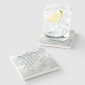 主の祈りの言葉、私たちの父は天国で芸術を学んだ。 ストーンコースター (横)