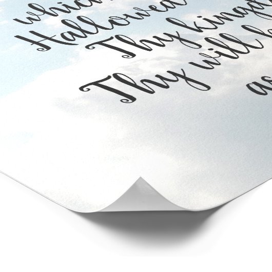 主の祈りの言葉、私たちの父は天国で芸術を学んだ。 ポスター (角)