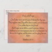 主の祈り、オレンジ色のヴィンテージ背景 ポストカード (正面/裏面)