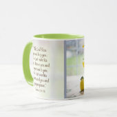 主の祝福があなたにあります ヨハネ書 6:24-26 聖書の詩 マグカップ (正面左)