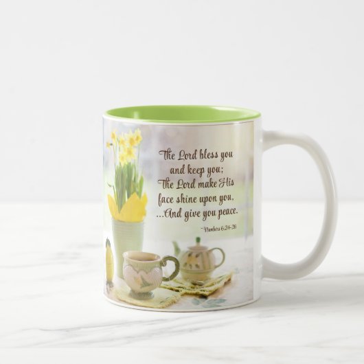 主の祝福があなたにあります ヨハネ書 6:24-26 聖書の詩 マグカップ (右)