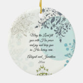 主の祝福があなたにあります、民数記6:24、聖書のクリスマス セラミックオーナメント (裏面)