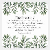 主の祝福 - あなたを守り、恵みを与える スクエアシール (正面)