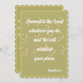 主の箴言16:3カードにコミット シーズンカード (正面/裏面)