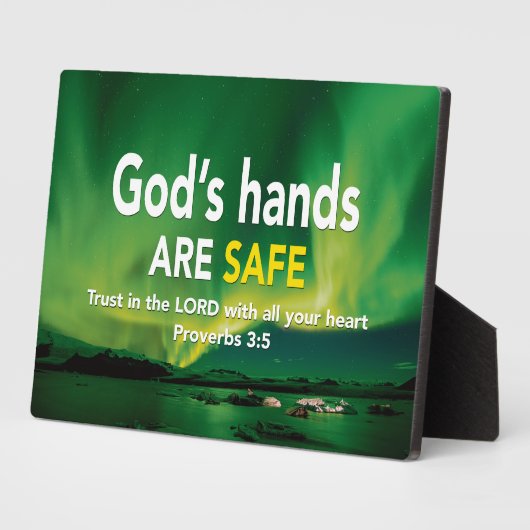 主の箴言3:5へのクリスチャンの信頼 フォトプラーク (側面)