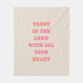 主の約束を信じる聖書の一節の引用文 フリースブランケット (正面)