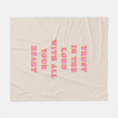 主の約束を信じる聖書の一節の引用文 フリースブランケット (正面(横))