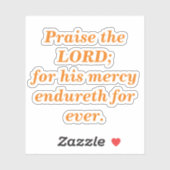 主の聖句をオレンジ色の文字で褒める シール (シート)