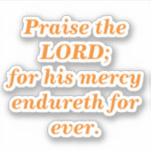 主の聖句をオレンジ色の文字で褒める シール (正面)