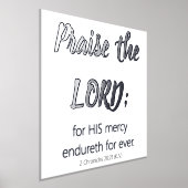 主の聖書の聖句を賛美する黒白12 X 12 箔ポスター (レイダウン)