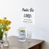 主の聖書の聖句を賛美する黒白12 X 12 箔ポスター (レイダウン (キッチン))