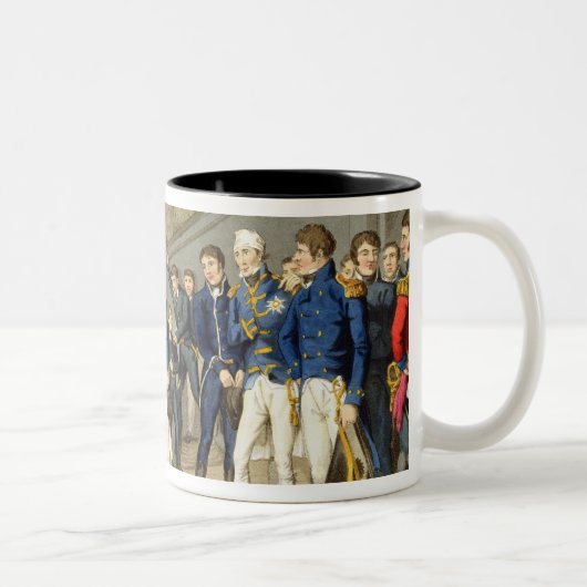 主の船の上のネルソン祈りの言葉の船員 ツートーンマグカップ (右)