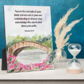 主の諺に信頼する聖書の聖句の署名8x10 フォトプラーク (側面)