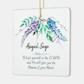 主の賛美歌の37:4の歓喜あなた自身、花柄 セラミックオーナメント (左)