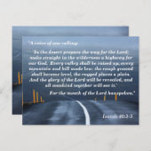 「主の道を準備せよ、荒野に主の道をまっすぐにせよ、」イザヤ書 40:3-5 「イスラエルの荒野に、主 ポストカード (正面/裏面)