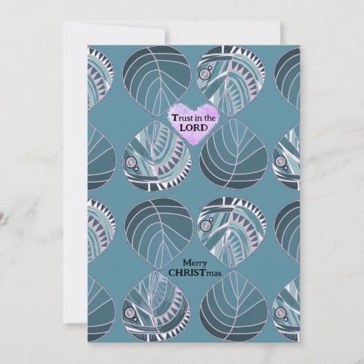 主の魚のクリスマス葉を信じて シーズンカード (正面)