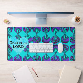 主の魚の信任紫の葉ティール（緑がかった色）グレイ デスクマット