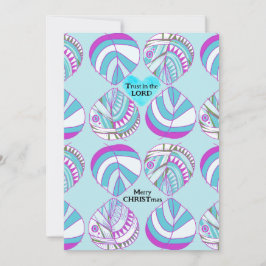 主の魚を信じて紫の空の葉クリスマス シーズンカード