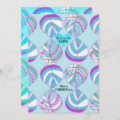 主の魚を信じて紫の空の葉クリスマス シーズンカード (正面/裏面)