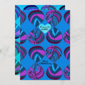 主の魚を信じて紫の離れブルークリスマス シーズンカード (正面/裏面)