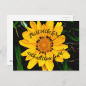 主のBright Yellow Flower信頼 ポストカード (正面/裏面)