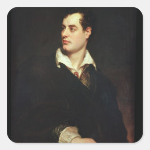 主のByron (1788-1824年)ポートレート(キャンバスの油) スクエアシール