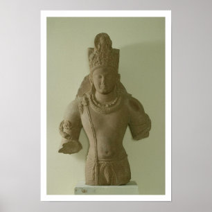 主のVishnu、マトゥラ(赤い砂岩)姿 ポスター