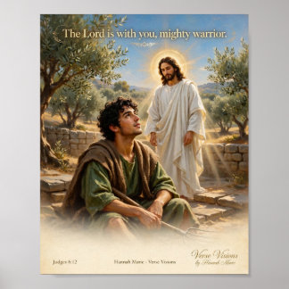 主はあなたとともにおられる、勇敢な戦士である。士師記6章12節 ポスター