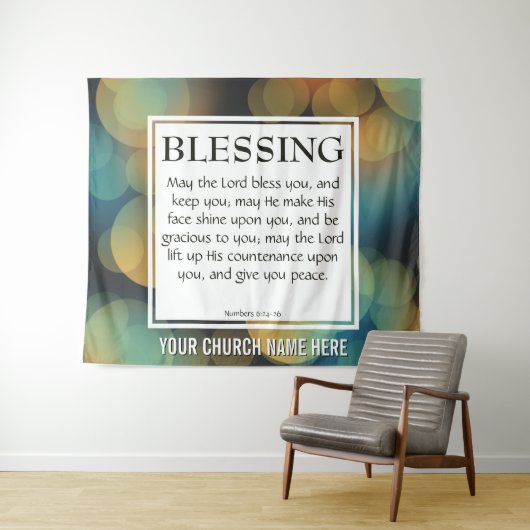 主はあなたを祝福し、 主はあなたに顔を向けて、 主はあなたを憐れみ、 主はあなたに顔を上げて、 あな タペストリー (インサイチュ(横))