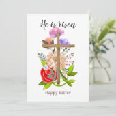 主はよみがえられました、花の木のイースタークロス、宗教 シーズンカード (スタンド正面)