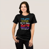 主はわが力、わが盾 信頼する トライブレンドTシャツ (正面全面)